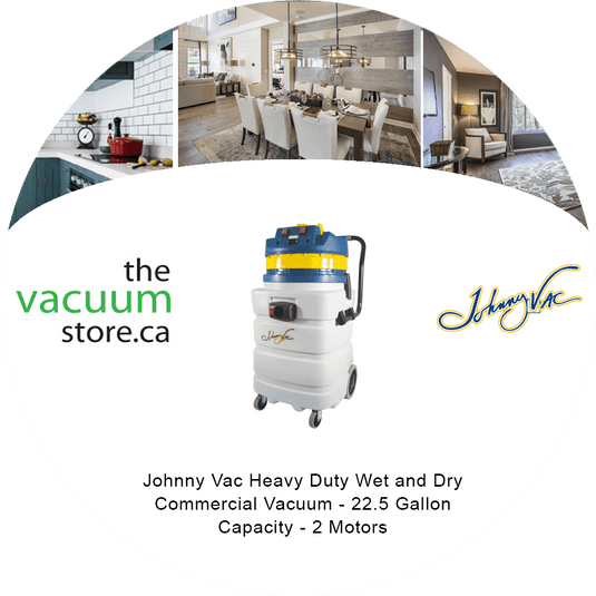 Johnny Vac Aspirateur commercial sec et humide robuste, capacité de 22,5 gallons, 2 moteurs