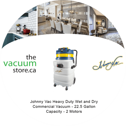Johnny Vac Heavy Duty Wet and Dry Commercial Vacuum - 22.5 Gallon Capacity - 2 Motors