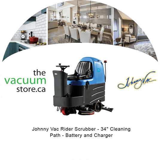 Johnny Vac Rider Scrubber - 34" Cleaning Path - Battery and Charger