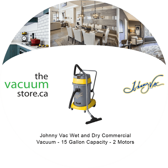 Johnny Vac Wet and Dry Commercial Vacuum - 15 Gallon Capacity - 2 Motors
