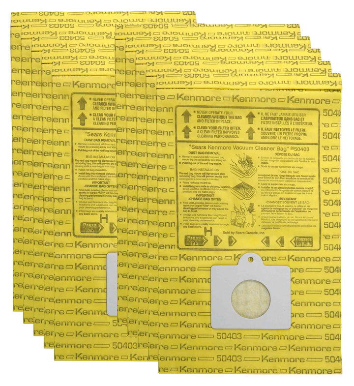 Kenmore Disposable Canister Vacuum Cleaner Dust Bags 50403, 10Count