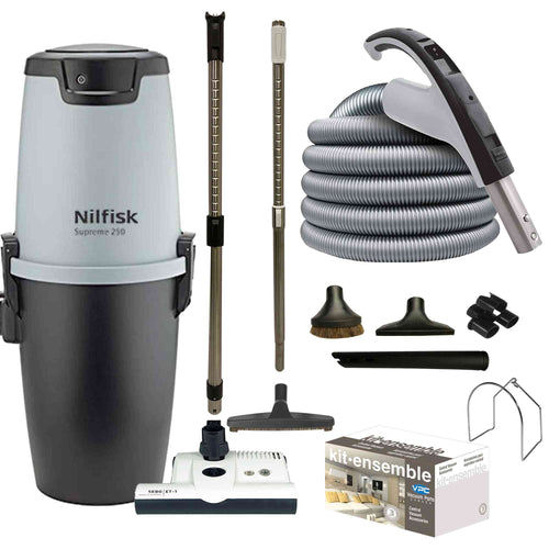 Aspirateur central Nilfisk Supreme 250 avec ensemble haut de gamme