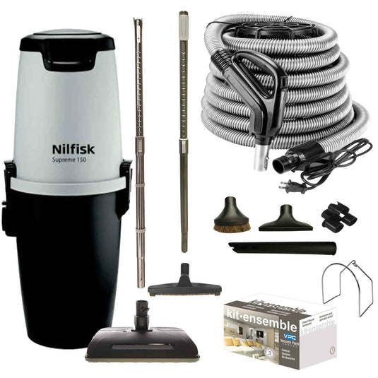 Nilfisk Supreme 150 Central Vacuum with Ultra Electric Package (Black)