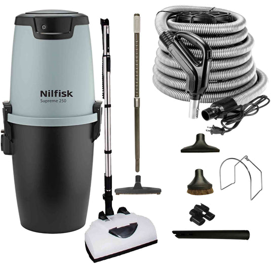 Nilfisk Supreme 250 Central Vacuum Cleaner with Deluxe Wessel Werk EBK360 Electric Package
