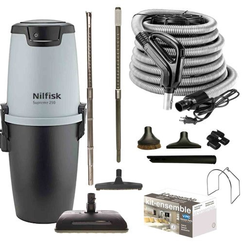 Nilfisk Supreme 250 Central Vacuum with Ultra Electric Package (Black)