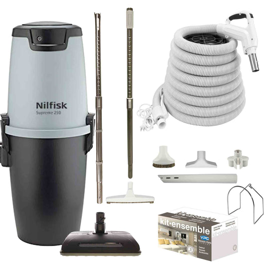 Nilfisk Supreme 250 Central Vacuum with Ultra Electric Package (White)
