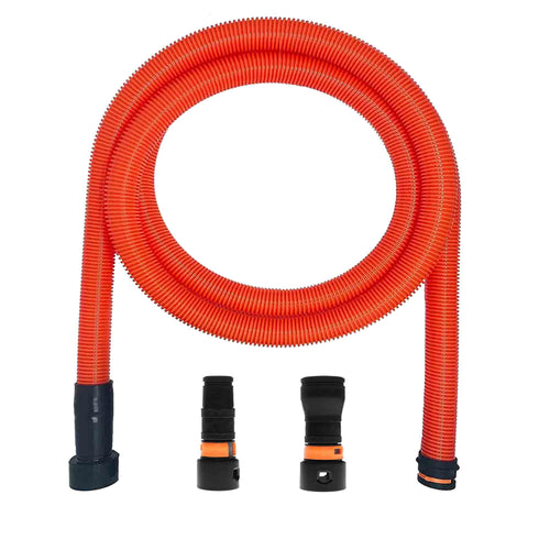 Tuyau de dépoussiérage VPC pour aspirateurs domestiques et commerciaux avec adaptateurs pour outils électriques multimarques | Orange