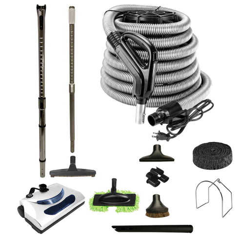 Central Vacuum Accessory Kit with PN11 Electric Power Nozzle and Deluxe Tool Set - Black