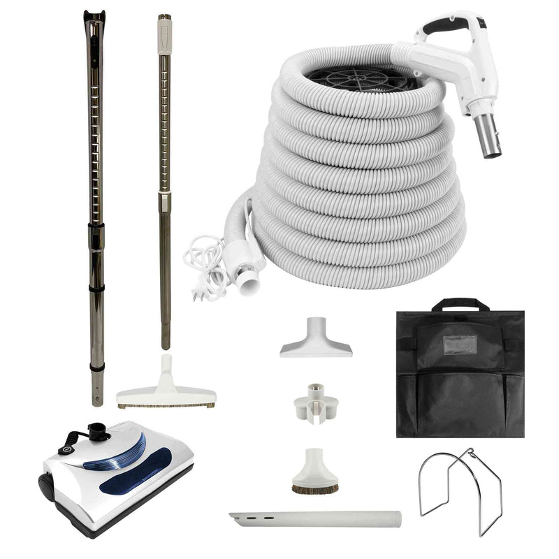 Chargez l&#39;image dans la visionneuse de la galerie, Central Vacuum Accessory Kit with PN11 Electric Powerhead and Telescopic Wand - White
