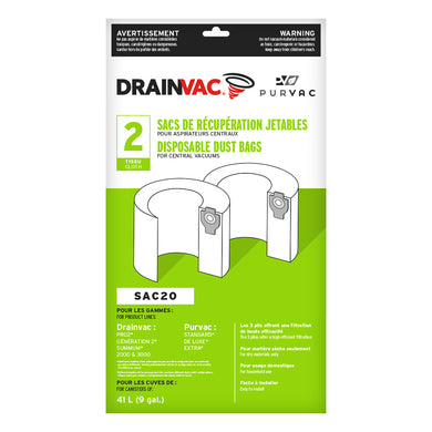 DrainVad Central Vacuum Disposable Dust Bags