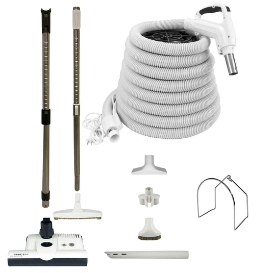 SEBO Central Vacuum Accessory Kit - White Powerhead - Electric Hose - White