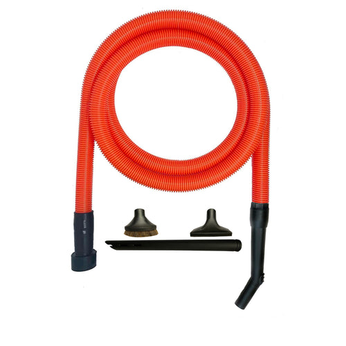 VPC Premium Wet Dry Shop Vacuum Extension Hose with Curved Handle | 3-Piece Deluxe Cleaning Attachments - Orange