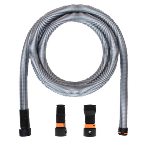 VPC Dust Collection Hose for Home and Shop Vacuums with Multi-Brand Power Tool Adapter Set Fittings | Silver