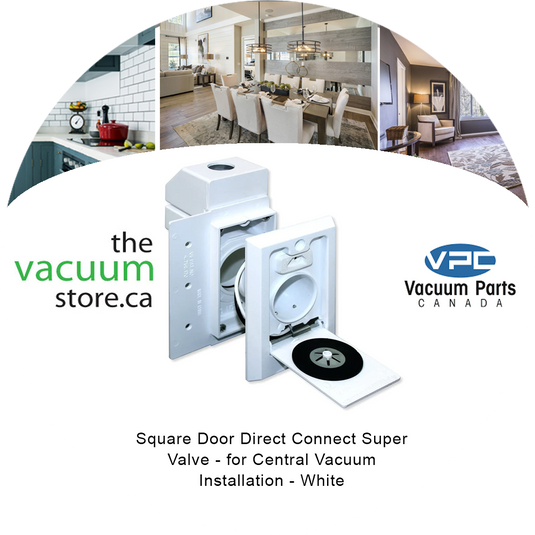 Square Door Direct Connect Super Valve - for Central Vacuum Installation - White