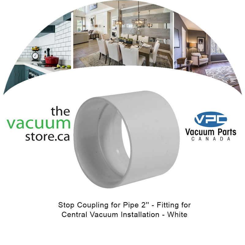 Load image into Gallery viewer, Stop Coupling for Pipe 2&#39;&#39; - Fitting for Central Vacuum Installation - White
