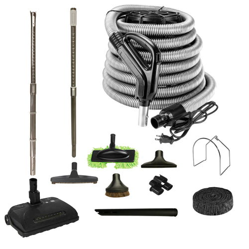 VPC Central Vacuum Accessory Kit with Premium Electric Powerhead, Crush-Proof Hose, Deluxe Tool Set and Bonus Tools
