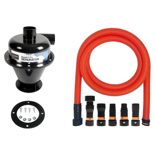 Tuyau de collecte de poussière VPC Quick Click pour aspirateurs domestiques et commerciaux avec séparateur cyclonique humide/sec | Orange 