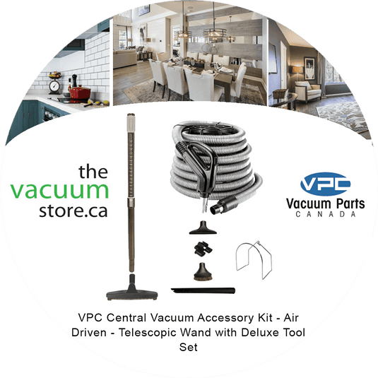 VPC Central Vacuum Accessory Kit - Air Driven - Telescopic Wand with Deluxe Tool Set