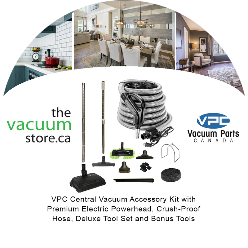 Load image into Gallery viewer, VPC Central Vacuum Accessory Kit with Premium Electric Powerhead, Crush-Proof Hose, Deluxe Tool Set and Bonus Tools
