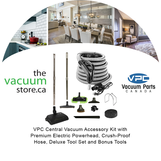 VPC Central Vacuum Accessory Kit with Premium Electric Powerhead, Crush-Proof Hose, Deluxe Tool Set and Bonus Tools