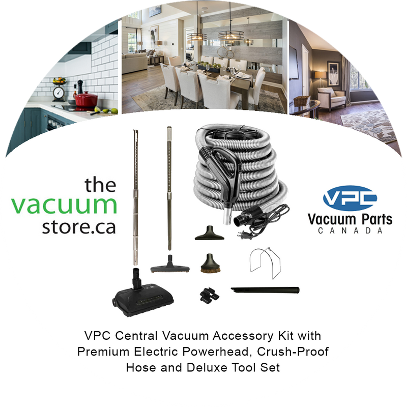 Load image into Gallery viewer, VPC Central Vacuum Accessory Kit with Premium Electric Powerhead, Crush-Proof Hose and Deluxe Tool Set
