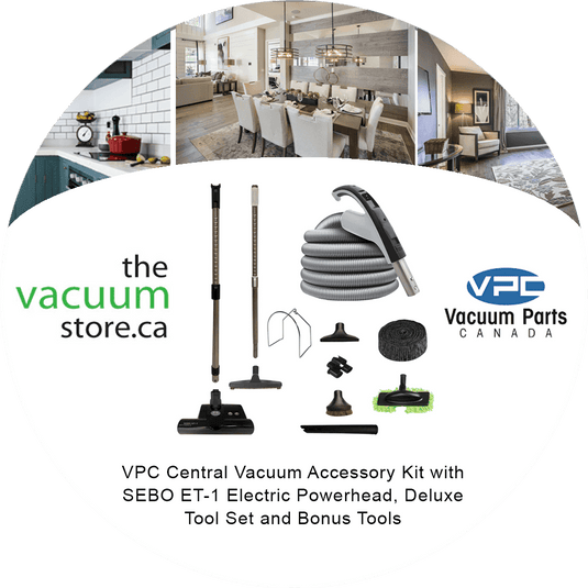 VPC Central Vacuum Accessory Kit with SEBO ET-1 Electric Powerhead, Deluxe Tool Set and Bonus Tools