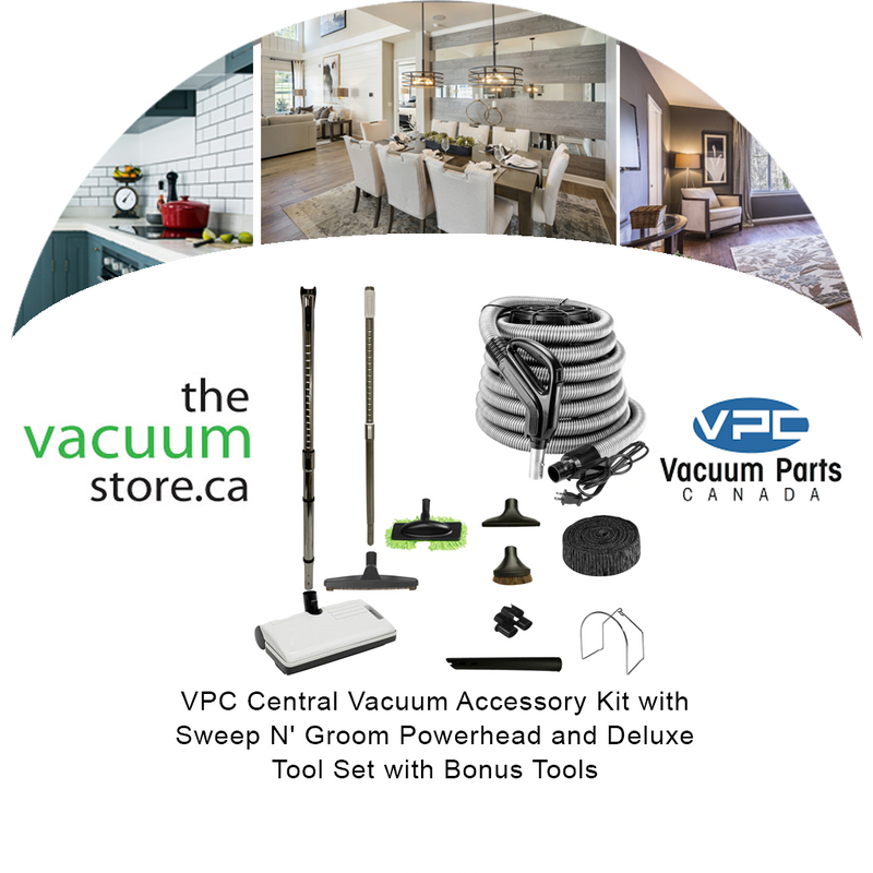 Load image into Gallery viewer, VPC Central Vacuum Accessory Kit with Sweep N&#39; Groom Powerhead and Deluxe Tool Set with Bonus Tools

