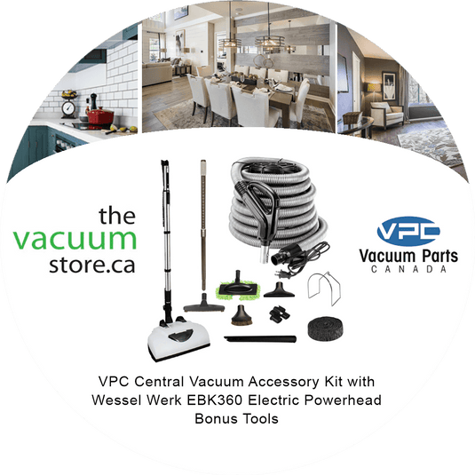 VPC Central Vacuum Accessory Kit with Wessel Werk EBK360 Electric Powerhead - Bonus Tools