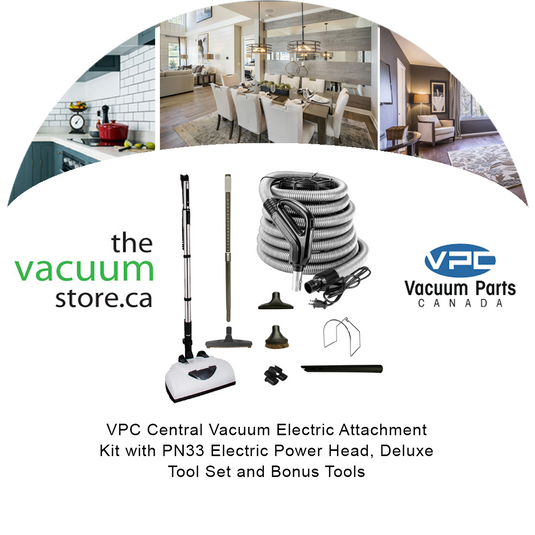 VPC Central Vacuum Accessory Kit with Wessel Werk Powerhead, Telescopic Wand and Deluxe Tool Set