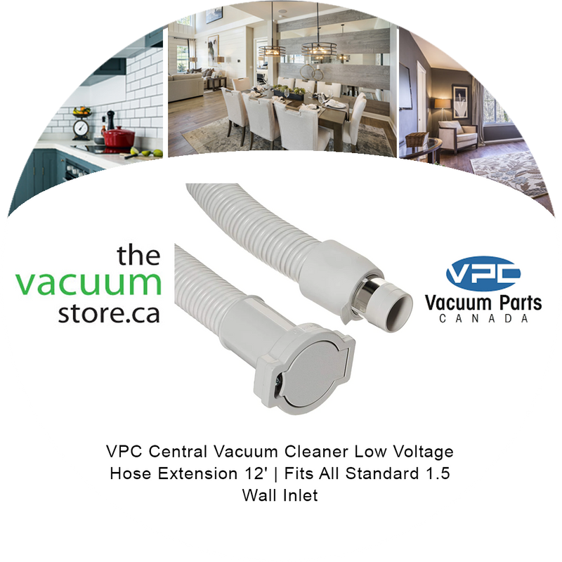 Load image into Gallery viewer, VPC Central Vacuum Cleaner Low Voltage Hose Extension 12&#39; | Fits All Standard 1.5 Wall Inlet
