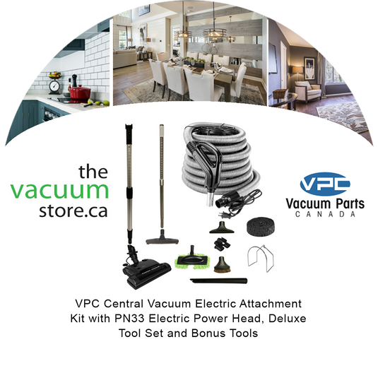 VPC Central Vacuum Electric Attachment Kit with PN33 Electric Power Head, Deluxe Tool Set and Bonus Tools