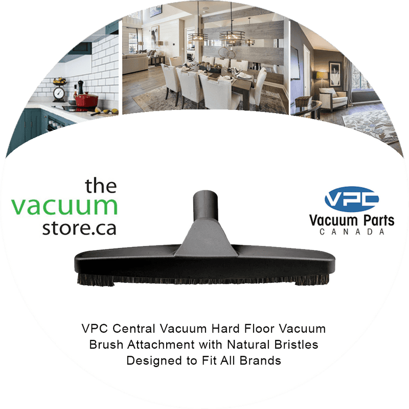 Load image into Gallery viewer, VPC Central Vacuum Hard Floor Vacuum Brush Attachment with Natural Bristles | 12-Inch, 1 1/4 inch (32mm) Inner Diameter | Designed to Fit All Brands
