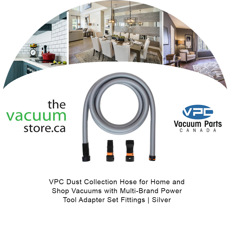 Load image into Gallery viewer, VPC Dust Collection Hose for Home and Shop Vacuums with Multi-Brand Power Tool Adapter Set Fittings | Silver
