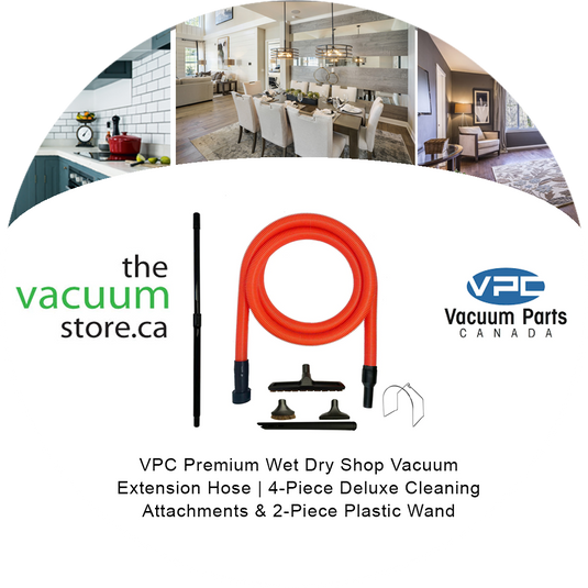 VPC Premium Wet Dry Shop Vacuum Extension Hose | 4-Piece Deluxe Cleaning Attachments & 2-Piece Plastic Wand
