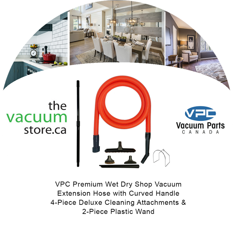 Load image into Gallery viewer, VPC Premium Wet Dry Shop Vacuum Extension Hose with Curved Handle | 4-Piece Deluxe Cleaning Attachments &amp; 2-Piece Plastic Wand
