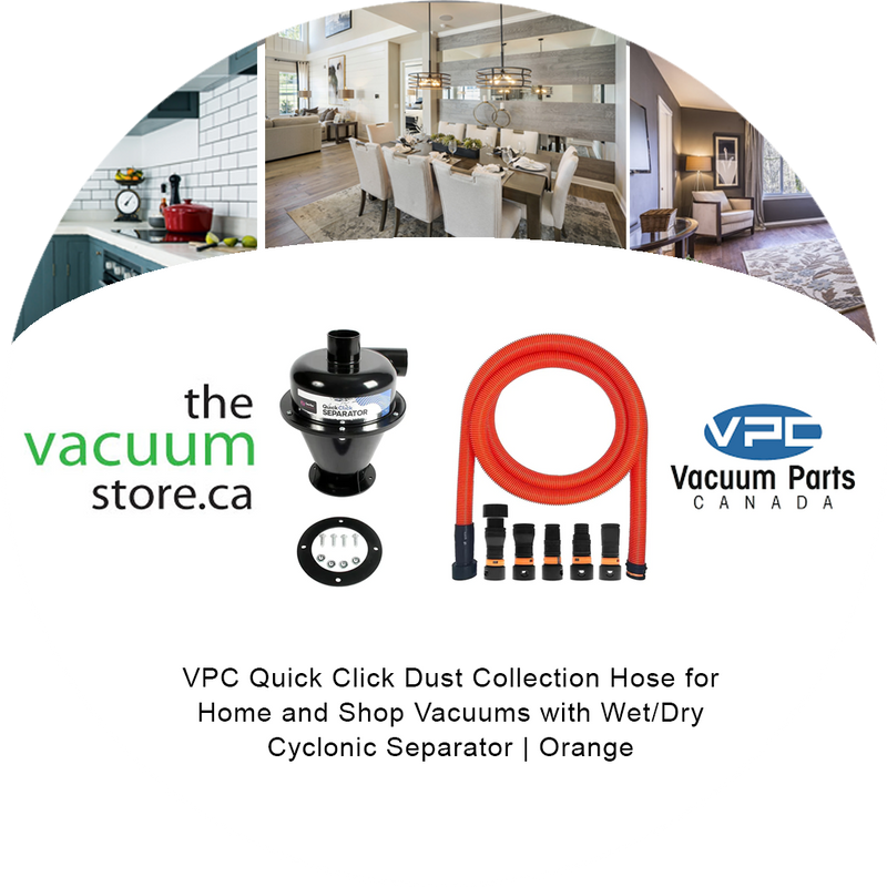 Load image into Gallery viewer, VPC Quick Click Dust Collection Hose for Home and Shop Vacuums with Wet/Dry Cyclonic Separator | Orange
