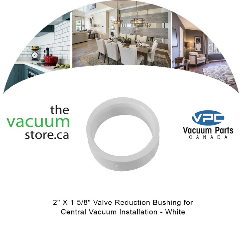 Load image into Gallery viewer, 2 inches  X 1 5/8 inches  Valve Reduction Bushing - for Central Vacuum Installation - White
