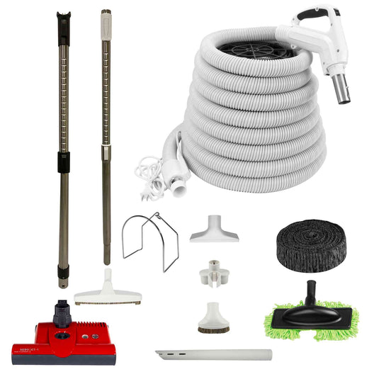 SEBO Central Vacuum Accessory Kit - Red Powerhead - White  Kit