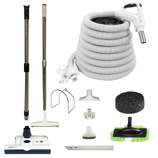 SEBO Central Vacuum Accessory Kit - White Powerhead - White Kit
