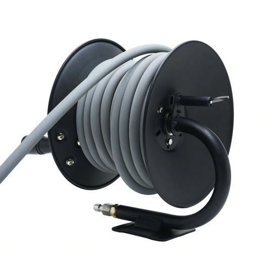 MTM Hydro Premium KobraJet Ensemble de dévidoir 100' - No Mark Grey