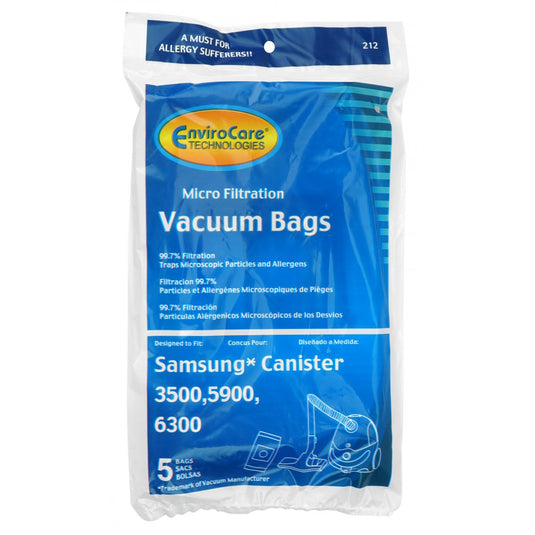 Micro Filtration Vacuum Bags for Samsung Canister Vacuum - 3500, 5900, 6300